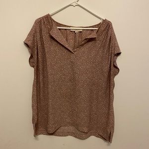Mauve & white Loft blouse, large